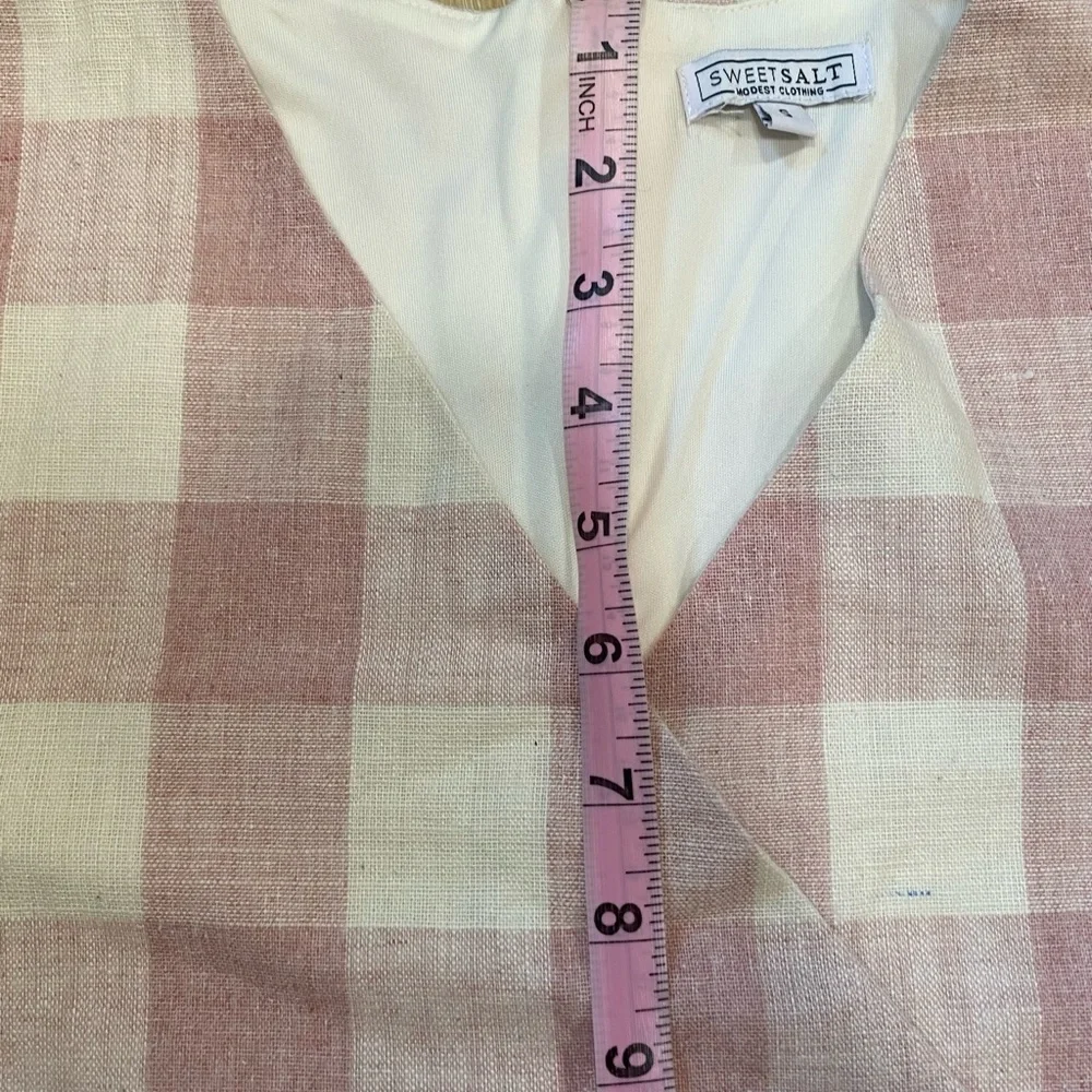 SweetSalt Faux Wrap Mauve Buffalo Plaid Dress Size S - Picture 11 of 13